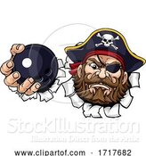 Vector Illustration of Pirate Ten Pin Bowling Ball Sports Mascot by AtStockIllustration