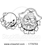 Vector Illustration of Pirate Ten Pin Bowling Ball Sports Mascot by AtStockIllustration