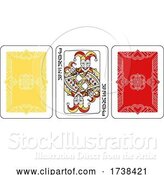 Vector Illustration of Playing Card Joker and Back Red Yellow and Black by AtStockIllustration