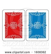 Vector Illustration of Playing Card Reverse Back in Red and Blue by AtStockIllustration