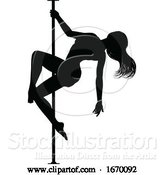 Vector Illustration of Pole Dancer Lady Silhouette by AtStockIllustration