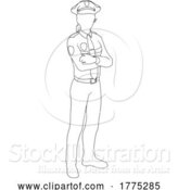 Vector Illustration of Policewoman Person Silhouette Police Officer Lady by AtStockIllustration