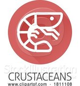 Vector Illustration of Prawn Shrimp Crustacean Food Allergen Allergy Icon by AtStockIllustration