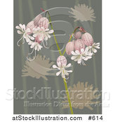 Vector Illustration of Pretty Bell Flowers over Green by AtStockIllustration