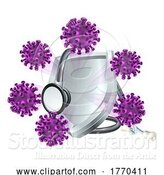 Vector Illustration of Protect Stethoscope Shield Vaccine Concept by AtStockIllustration