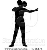 Vector Illustration of Protest Rally March Megaphone Silhouette Person by AtStockIllustration