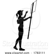 Vector Illustration of Protest Rally March Picket Sign Silhouette Person by AtStockIllustration