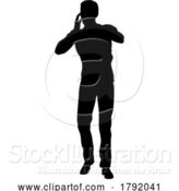 Vector Illustration of Protest Rally March Shouting Silhouette Person by AtStockIllustration