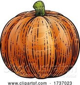 Vector Illustration of Pumpkin Vegetable Vintage Woodcut Illustration by AtStockIllustration