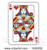 Vector Illustration of Queen of Hearts Playing Card by AtStockIllustration