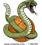 Vector Illustration of Rattlesnake Basketball Animal Sports Team Mascot by AtStockIllustration