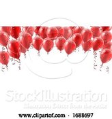 Vector Illustration of Red Party Balloons Background by AtStockIllustration