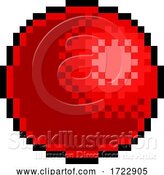 Vector Illustration of Red Rubber Ball Pixel Art Eight Bit Game Icon by AtStockIllustration