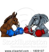 Vector Illustration of Republican Democrat Elephant Donkey Election by AtStockIllustration