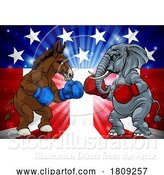 Vector Illustration of Republican Democrat Elephant Donkey Election by AtStockIllustration