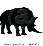 Vector Illustration of Rhino Animal Silhouette by AtStockIllustration