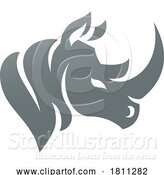 Vector Illustration of Rhino Mascot Logo by AtStockIllustration