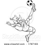 Vector Illustration of Rhino Soccer Football Player Animal Sports Mascot by AtStockIllustration