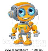 Vector Illustration of Robot Mascot Cute Fun Alien Character Guy by AtStockIllustration