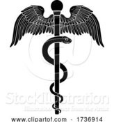Vector Illustration of Rod of Asclepius Aesculapius Medical Symbol by AtStockIllustration
