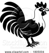 Vector Illustration of Rooster Chicken Chinese Zodiac Horoscope Year Sign by AtStockIllustration