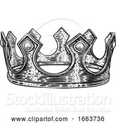 Vector Illustration of Royal King Crown Vintage Retro Style Illustration by AtStockIllustration