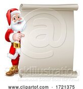 Vector Illustration of Santa Claus Christmas Peeking Background by AtStockIllustration