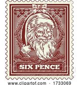 Vector Illustration of Santa Claus Christmas Postage Letter Post Stamp by AtStockIllustration