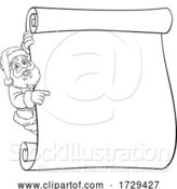 Vector Illustration of Santa Claus Christmas Scroll Sign by AtStockIllustration