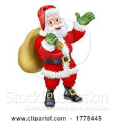 Vector Illustration of Santa Claus Father Christmas and Gift Sack by AtStockIllustration