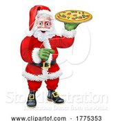 Vector Illustration of Santa Claus Father Christmas Pizza Restaurant Chef by AtStockIllustration