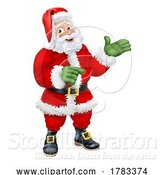 Vector Illustration of Santa Claus Father Christmas Pointing by AtStockIllustration