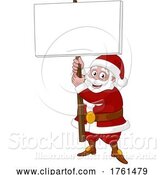 Vector Illustration of Santa Claus Holding a Sign Christmas by AtStockIllustration