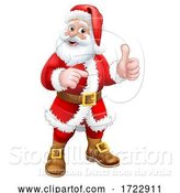Vector Illustration of Santa Claus Thumbs up Pointing Christmas by AtStockIllustration