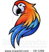 Vector Illustration of Scarlet Macaw Parrot Mascot Logo by AtStockIllustration