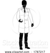 Vector Illustration of Scientist Engineer Professor Guy Silhouette Person by AtStockIllustration