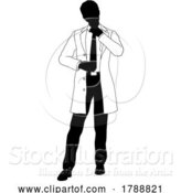 Vector Illustration of Scientist Engineer Professor Guy Silhouette Person by AtStockIllustration