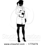 Vector Illustration of Scientist Female Engineer Lady Silhouette Person by AtStockIllustration