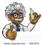 Vector Illustration of Scientist Holding Test Tube Thumbs up by AtStockIllustration