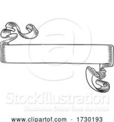 Vector Illustration of Scroll Banner Woodcut Vintage Style Ribbon by AtStockIllustration