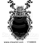 Vector Illustration of Scroll Coat of Arms Shield Royal Crest by AtStockIllustration