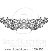 Vector Illustration of Scroll Pattern Laurel Filigree Leaf Baroque Motif by AtStockIllustration