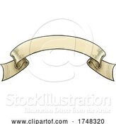 Vector Illustration of Scroll Vintage Woodcut Banner Paper Ribbon Drawing by AtStockIllustration