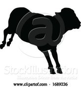 Vector Illustration of Sheep or Lamb Farm Animal in Silhouette by AtStockIllustration