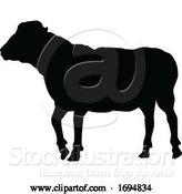 Vector Illustration of Sheep or Lamb Farm Animal in Silhouette by AtStockIllustration