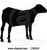 Vector Illustration of Sheep or Lamb Farm Animal in Silhouette by AtStockIllustration