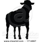 Vector Illustration of Sheep or Lamb Farm Animal in Silhouette by AtStockIllustration