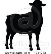 Vector Illustration of Sheep or Lamb Farm Animal in Silhouette by AtStockIllustration