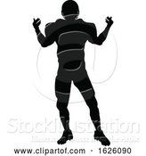 Vector Illustration of Silhouette American Football Player by AtStockIllustration