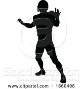 Vector Illustration of Silhouette American Football Player by AtStockIllustration